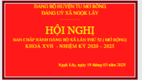 Hội nghị ban chấp hành Đảng bộ xã lần thứ 52 (Mở rộng), khoá XVII, nhiệm kỳ 2020-2025