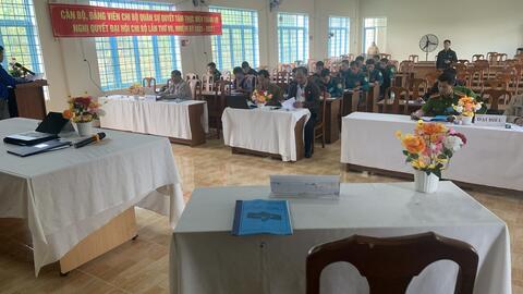 Chiêu ngày 25/02/2025 Đảng ủy xã tổ chức Đại hội Chi bộ quân sự Lần thứ VII, nhiệm kỳ 2021- 2027