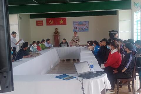 Trung tâm GTVL tỉnh Kon tum làm việc với bà con nhân dân trên địa bàn xã Ngọk Lây