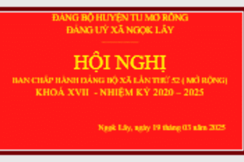 Hội nghị ban chấp hành Đảng bộ xã lần thứ 52 (Mở rộng), khoá XVII, nhiệm kỳ 2020-2025